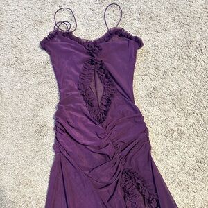 Long purple see through dress